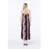 imageWomens Hawaiian Luau Pink Hibiscus Vine Maxi Sweetheart DressPink Black Hibiscus Vine