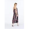 imageWomens Hawaiian Luau Pink Hibiscus Vine Maxi Sweetheart DressPink Black Hibiscus Vine