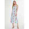imageWomens Hawaiian Luau Pink Hibiscus Vine Maxi Sweetheart DressPink Turquoise Hibiscus Vine