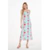 imageWomens Hawaiian Luau Pink Hibiscus Vine Maxi Sweetheart DressPink Turquoise Hibiscus Vine