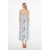 imageWomens Hawaiian Luau Pink Hibiscus Vine Maxi Sweetheart DressPink Turquoise Hibiscus Vine