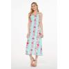 imageWomens Hawaiian Luau Pink Hibiscus Vine Maxi Sweetheart DressPink Turquoise Hibiscus Vine
