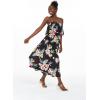 imageWomens Hawaiian Maxi Ruffle Luau Dress Hibiscus FloralHibiscus Black