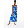 imageWomens Hawaiian Maxi Ruffle Luau Dress Hibiscus FloralHibiscus Blue
