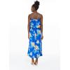 imageWomens Hawaiian Maxi Ruffle Luau Dress Hibiscus FloralHibiscus Blue