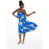 imageWomens Hawaiian Maxi Ruffle Luau Dress Hibiscus FloralHibiscus Blue