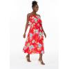 imageWomens Hawaiian Maxi Ruffle Luau Dress Hibiscus FloralHibiscus Red