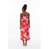 imageWomens Hawaiian Maxi Ruffle Luau Dress Hibiscus FloralHibiscus Red