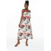 imageWomens Hawaiian Maxi Ruffle Luau Dress Hibiscus FloralNeon Sunset