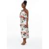 imageWomens Hawaiian Maxi Ruffle Luau Dress Hibiscus FloralNeon Sunset