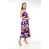 imageWomens Hawaiian Maxi Ruffle Luau Dress Hibiscus FloralPurple Sunset