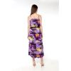 imageWomens Hawaiian Maxi Ruffle Luau Dress Hibiscus FloralPurple Sunset