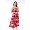 imageWomens Hawaiian Maxi Ruffle Luau Dress Hibiscus FloralRed Sunset