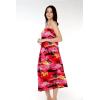 imageWomens Hawaiian Maxi Ruffle Luau Dress Hibiscus FloralRed Sunset