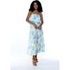 imageWomens Hawaiian Maxi Ruffle Luau Dress Pacific PalmPacific Palm Cream