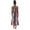 imageWomens Hawaiian Maxi Ruffle Luau Dress Pink Hibiscus VinePink Black Hibiscus Vine