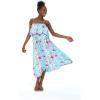 imageWomens Hawaiian Maxi Ruffle Luau Dress Pink Hibiscus VinePink Turquoise Hibiscus Vine