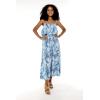 imageWomens Hawaiian Maxi Ruffle Luau Dress in BloomSimply Blue Leaf