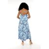 imageWomens Hawaiian Maxi Ruffle Luau Dress in BloomSimply Blue Leaf