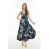 imageWomens Hawaiian Maxi Tiered Dress in Pineapple Garden NavyPineapple Garden Navy