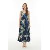 imageWomens Hawaiian Maxi Tiered Dress in Pineapple Garden NavyPineapple Garden Navy
