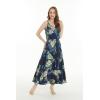 imageWomens Hawaiian Maxi Tiered Dress in Pineapple Garden NavyPineapple Garden Navy