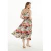 imageWomens Hawaiian Maxi Tiered Dress in Sunset BlueSunset Neon Pastel