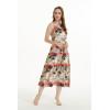 imageWomens Hawaiian Maxi Tiered Dress in Sunset BlueSunset Neon Pastel