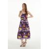 imageWomens Hawaiian Maxi Tiered Dress in Sunset BlueSunset Purple