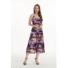 imageWomens Hawaiian Maxi Tiered Dress in Sunset BlueSunset Purple
