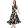 imageHawaii Hangover Womens Hawaiian Maxi Tiered Dress in Hibiscus BlueHibiscus Black