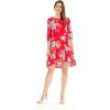 imageWomens Hawaiian 34 Sleeve Mermaid Ruffle Tunic Dress in Hibiscus BlueHibiscus Red