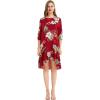 imageWomens Hawaiian 34 Sleeve Mermaid Ruffle Tunic Dress in Pineapple Garden NavyPineapple Garden Burgundy