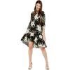 imageWomens Hawaiian 34 Sleeve Mermaid Ruffle Tunic Dress in Wispy Cereus BlackWispy Cereus Black