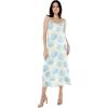 imageWomens Hawaiian Luau Floral Print Maxi Sweetheart DressPacific Palm Cream