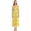 imageWomens Hawaiian Luau Hibiscus Blue Maxi Sweetheart DressGarden Poppy Yellow