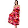imageWomens Hawaiian Maxi Ruffle Luau Dress Hibiscus FloralRed Sunset