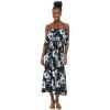 imageWomens Hawaiian Maxi Ruffle Luau Dress in BloomMidnight Bloom