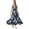 imageWomens Hawaiian Maxi Tiered Dress in Pineapple Garden NavyPineapple Garden Navy