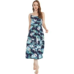 imageHawaii Hangover Womens Hawaiian Maxi Tiered Dress in Hibiscus BlueOrchid Breeze Navy