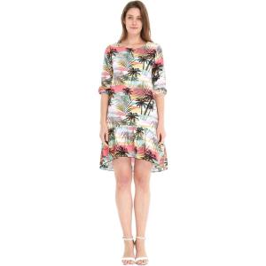imageWomens Hawaiian 34 Sleeve Mermaid Ruffle Tunic Dress in Sunset BlueSunset Neon Pastel