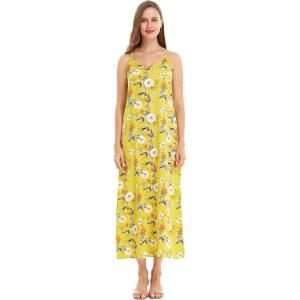 imageWomens Hawaiian Luau Hibiscus Blue Maxi Sweetheart DressGarden Poppy Yellow