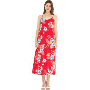imageWomens Hawaiian Luau Hibiscus Blue Maxi Sweetheart DressHibiscus Red