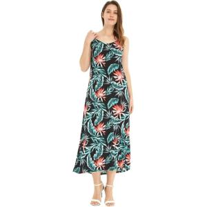 imageWomens Hawaiian Luau Pineapple Garden Navy Maxi Sweetheart DressBlooming Lily