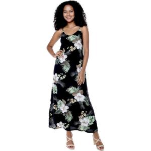 imageWomens Hawaiian Luau Pineapple Garden Navy Maxi Sweetheart DressPineapple Garden Black