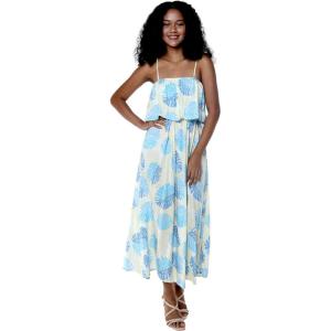 imageWomens Hawaiian Maxi Ruffle Luau Dress Pacific PalmPacific Palm Cream