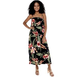 imageWomens Hawaiian Maxi Ruffle Luau Dress RafelsiaRafelsia Black