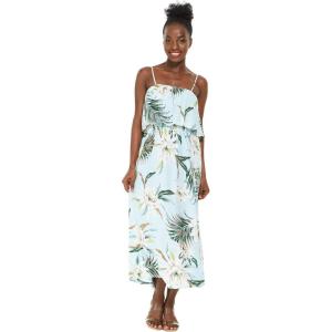 imageWomens Hawaiian Maxi Ruffle Luau Dress Wispy CereusWispy Cereus Light Blue