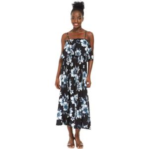 imageWomens Hawaiian Maxi Ruffle Luau Dress in BloomMidnight Bloom