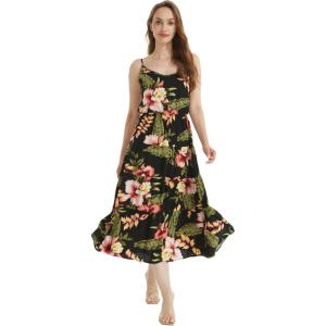 imageWomens Hawaiian Maxi Tiered Dress in RafelsiaBlack Rafelsia